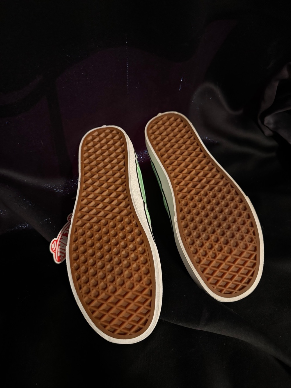 Womens Checkerboard Slip-On Sneakers in Mint Green - Picture 3 of 3